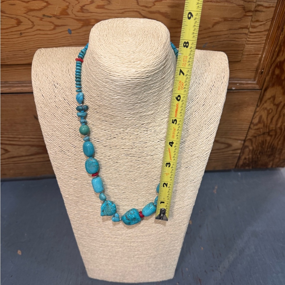 Genuine Turquoise Beaded Necklace - Picture 2 of 2